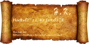 Hadházi Kristóf névjegykártya