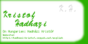 kristof hadhazi business card